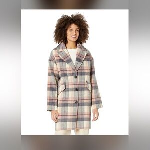 Sanctuary  Coat in Pink & Gray L NWT